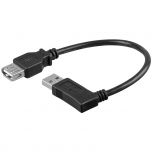 Adaptateur USB 2.0 mâle femelle coudé 90° droite - 0.15m