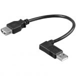 Adaptateur USB 2.0 mâle femelle coudé 90° gauche - 0.15m