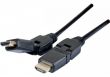 Câble HDMI 1.4 Highspeed articulé 180° H/V - 3m