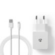 Pack chargeur secteur USB et câble Lightning 1m - 5V 2.4A 12 Watts blanc