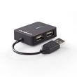 Hub USB 2.0 4 ports compact de voyage alimentation par USB - noir