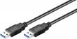 Câble USB 3.0 mâle mâle noir 1.80m