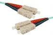 Câble fibre optique multimode OM4 50/125 Aqua SC-UPC/SC-UPC 1m