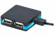 Hub USB 2.0 4 ports à LED Noir