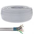 Bobine de câble Ethernet RJ45 Cat 6 double monobrin F/UTP LSOH CU DCA - 300m Gris
