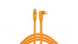 Câble USB-C vers USB-C coudé 90° TetherPro CUC15RT - Orange 4.60m