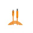Câble USB-C vers USB B 3.0 TetherPro CUC3415 - Orange 4.60m