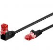 Câble Ethernet Cat 6 0.50m U/UTP noir 1x RJ45 coudé