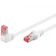 Câble Ethernet Cat 6 0.25m S/FTP blanc 1x RJ45 coudé
