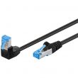 Câble Ethernet Cat 6a 0.50m S/FTP noir 1x RJ45 coudé