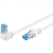 Câble Ethernet Cat 6a 0.25m S/FTP blanc 1x RJ45 coudé