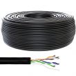 Bobine de câble Ethernet RJ45 Cat 5e multibrin U/UTP extérieur CCA AWG26 - 100m Noir