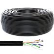 Bobine de câble Ethernet RJ45 Cat 6 monobrin extérieur U/UTP CCA AWG23 - 100m Noir