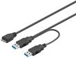 Câble USB 3.0 vers micro USB B avec reprise d'alimentation 0.30m