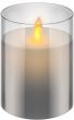 Bougies à LED en verre 7.5x10cm - Cire véritable Blanc chaud