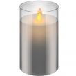 Bougies à LED en verre 7.5x12.5cm - Cire véritable Blanc chaud