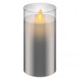 Bougies à LED en verre 7.5x15cm - Cire véritable Blanc chaud
