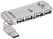 Hub USB 2.0 Goobay Hi Speed à 4 ports Transparent