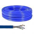 Bobine de câble Ethernet RJ45 Cat 7A+ monobrin S/FTP cuivre AWG22 - 100m Bleu
