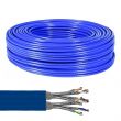 Bobine de câble Ethernet RJ45 Cat 7A+ double monobrin S/FTP cuivre AWG22 - 500m Bleu