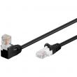 Câble Ethernet Cat 5e 0.25m U/UTP noir 1x RJ45 coudé