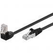 Câble Ethernet Cat 5e 0.25m F/UTP noir 1x RJ45 coudé