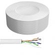 Bobine de câble Ethernet RJ45 Cat 6 multibrin U/UTP CCA AWG24 - 300m Blanc