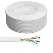 Bobine de câble Ethernet RJ45 Cat 6 monobrin U/UTP CCA AWG23 - 300m Blanc