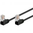 Câble Ethernet Cat 5e 10m U/UTP noir 2x RJ45 coudés