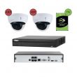 Pack de vidéosurveillance IP POE 2 caméras dôme 4MP - 20 jours d'enregistrement