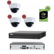 Pack de vidéosurveillance IP POE 3 caméras dôme 4MP - 20 jours d'enregistrement