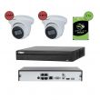 Pack de vidéosurveillance IP POE 2 caméras dôme 5MP - 30 jours d'enregistrement
