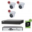 Pack de vidéosurveillance IP POE 3 caméras dôme 5MP - 30 jours d'enregistrement