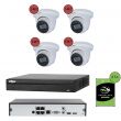 Pack de vidéosurveillance IP POE 4 caméras dôme 5MP - 20 jours d'enregistrement