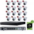 Pack de vidéosurveillance IP POE 16 caméras dôme 5MP - 15 jours d'enregistrement