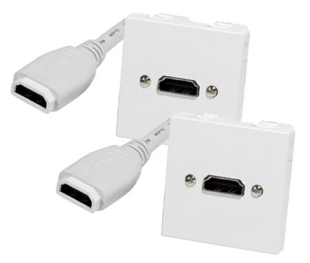 1 Port VGA Femelle AV Prise Murale Prise Vidéo Visage Connecteur Plaque Murale USB Blanc Richer-R 1 Port HDMI Femelle 