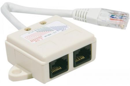Adaptateur Ethernet KOMELEC RJ45 mâle vers 2 x femelle UTP