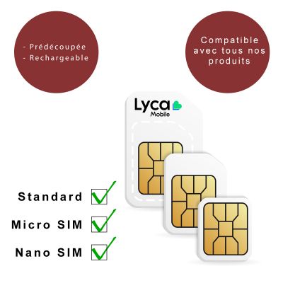 Carte SIM prépayée LYCA Mobile sans engagement + 7€50 de crédit.