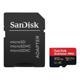 Carte mémoire Micro SD SanDisk Extreme Pro V30 UHS-I 512Go (avec adaptateur SD)