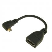 Câble micro HDMI mâle vers HDMI femelle coudé 90° - 0.10m