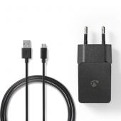 Pack chargeur secteur USB et câble micro USB 1m - 5V 2.1A 10W noir
