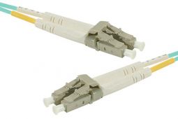 Câble fibre optique multimode 50/125 OM4 Aqua LC-UPC/LC-UPC 20m