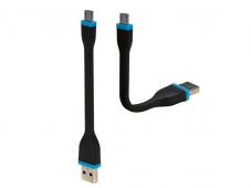 Câble USB 2.0 vers micro USB B smartphone réversible - noir 0.12m